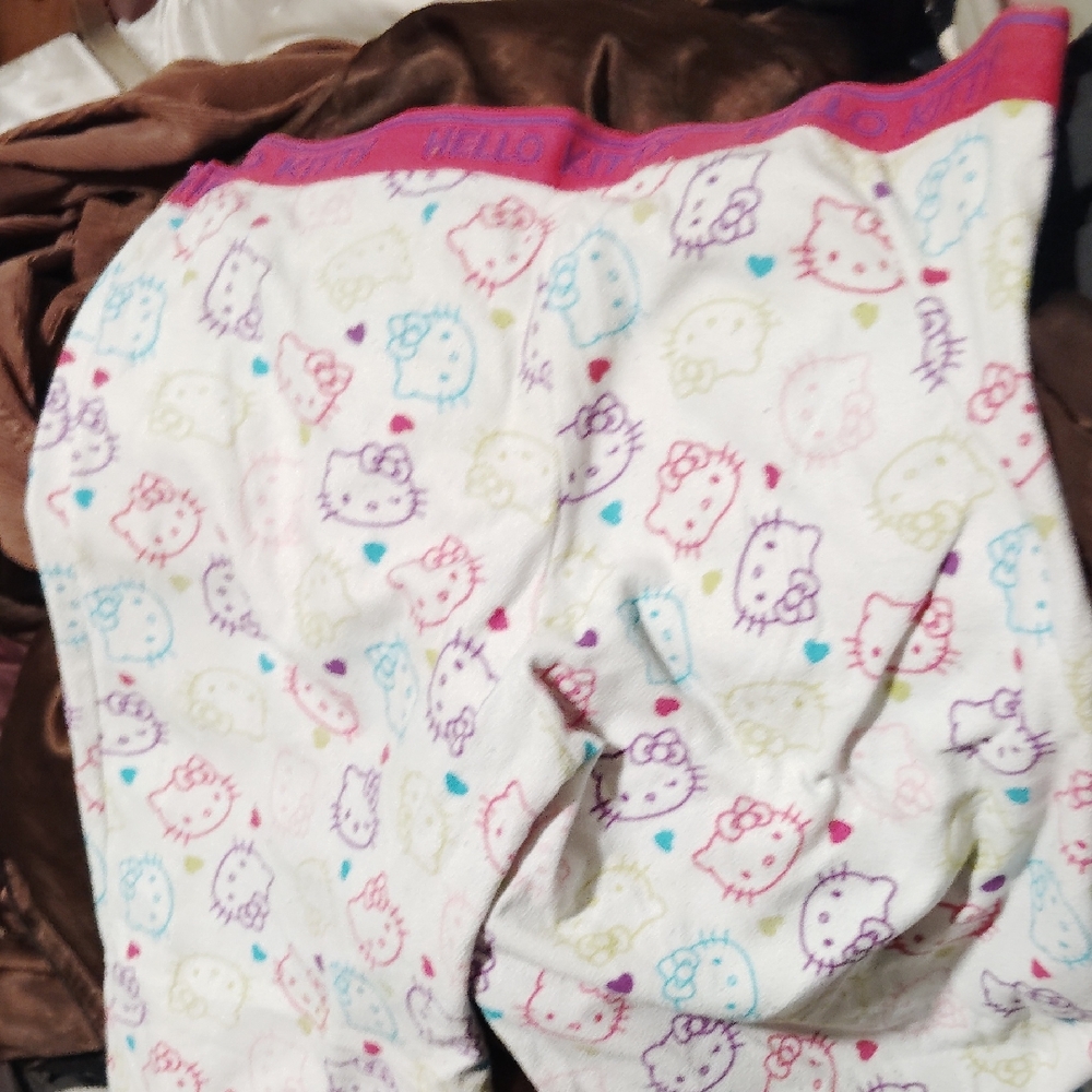 Hello Kitty White Pajama Bottoms with Colorful Print